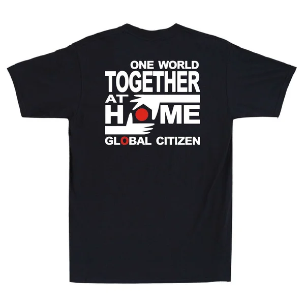

One World Together At Home Funny Gift Tee Men's Front And Back Cotton T-Shirt