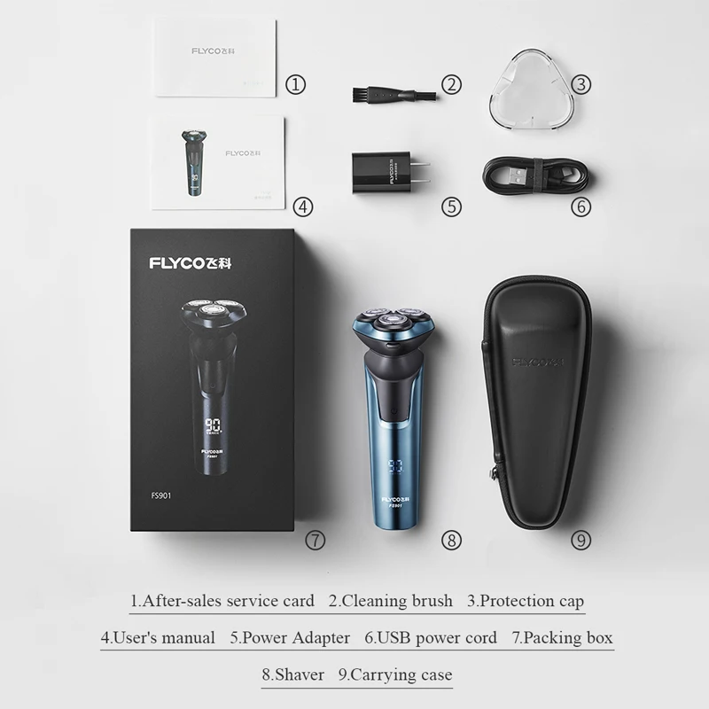 

Men Shaver LED Smart Waterproof Shaving Machine Flyco FS901 Barba Barbeador Eletrico Maquina De Afeitar Electrica Para Hombre