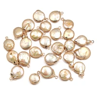 natural freshwater pearl pendants round shape charms pendants for jewelry making diy accessories fit necklaces size 15x20mm