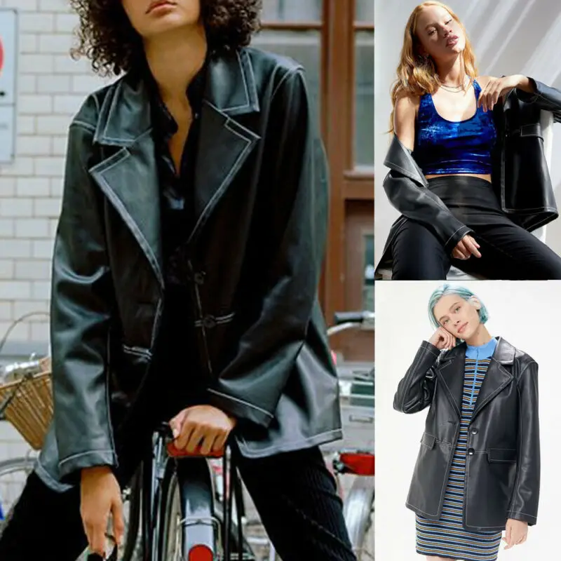 Популярная Осенняя винтажная кожаная куртка-бомбер из искусственной кожи