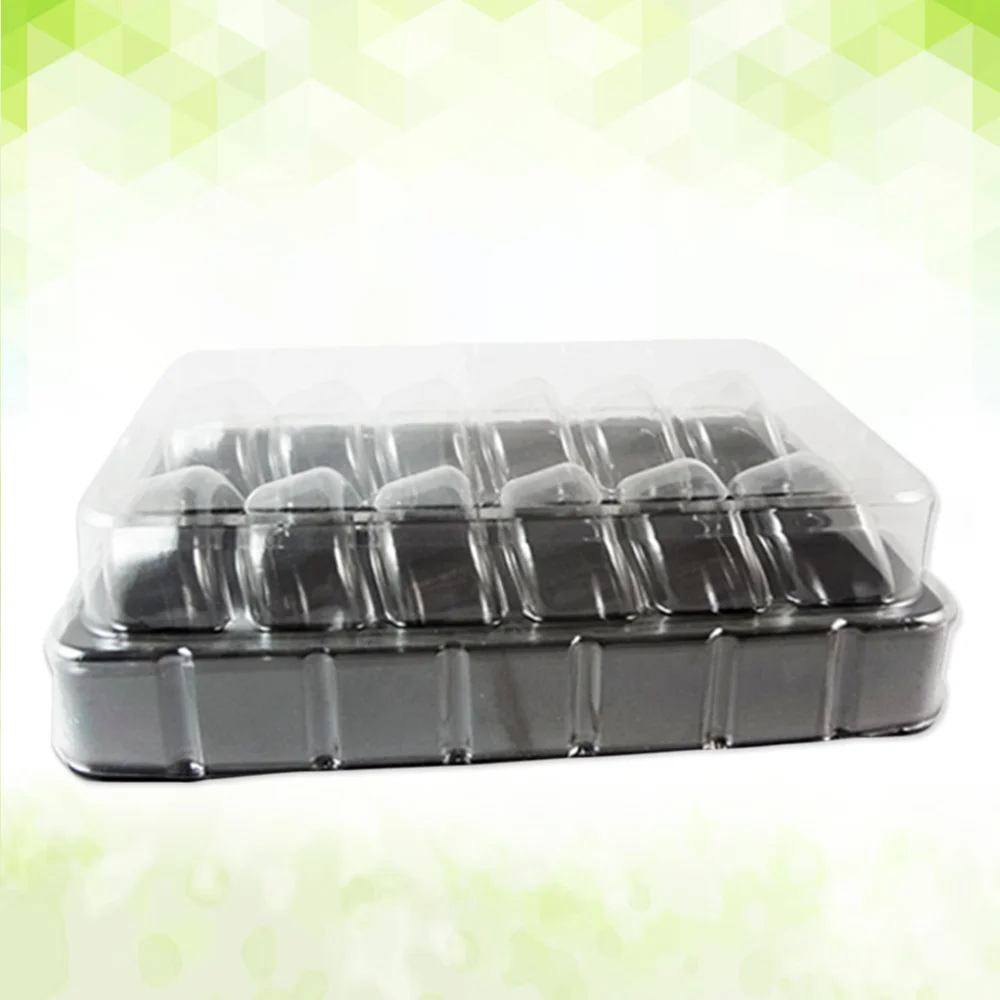 

12pcs 12-grid Pressure-proof Rectangular Macaron Containers Clear Macarons Box Pastry Packaging Boxes
