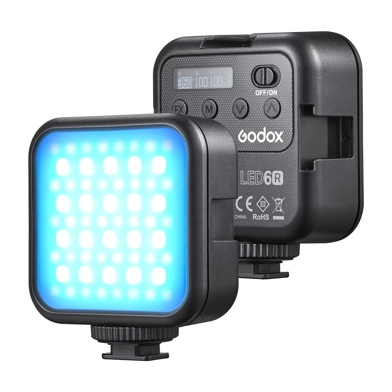 Фото Светодиодный видеосвет Godox LITEMONS LED6R RGB, перезаряжаемый, 13 световых эффектов, магнитное крепление, 3 крепления типа 