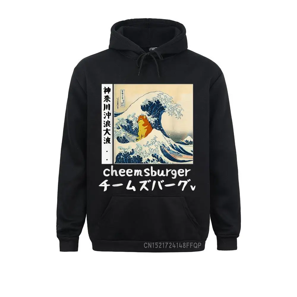 THE GREAT WAVE KAWAI CHEEMS DOGE пуловер в японском стиле властные мужские толстовки с длинным