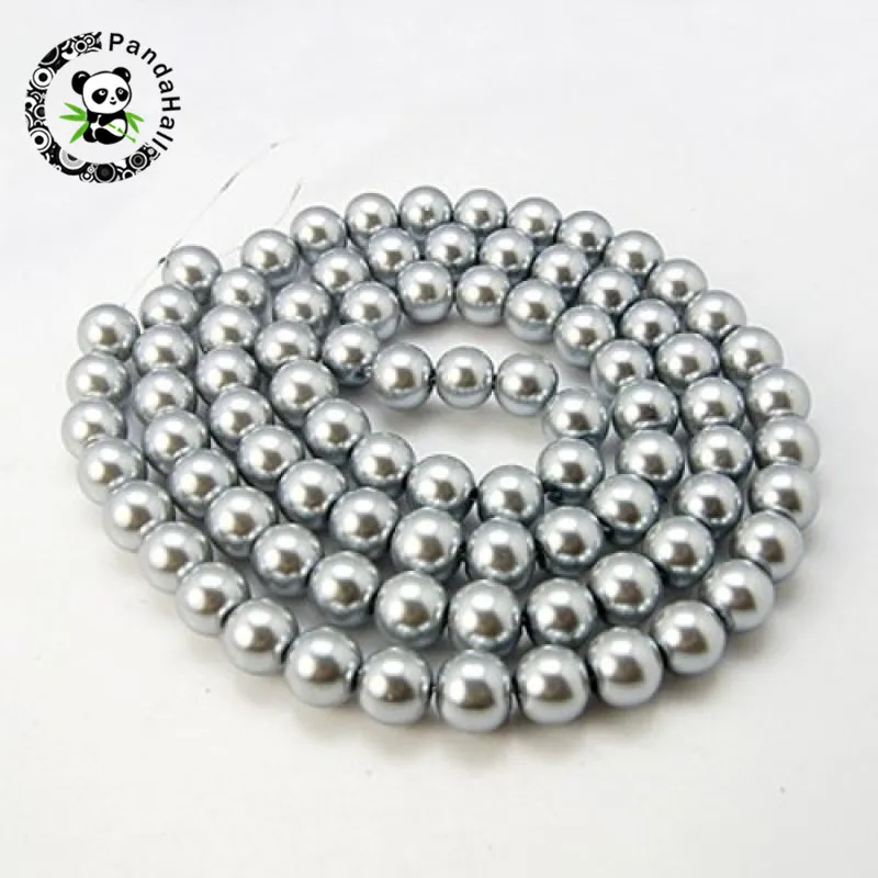 Бусины Из стеклянная имитация жемчуга перламутровые 1 нить 8 мм отверстие для