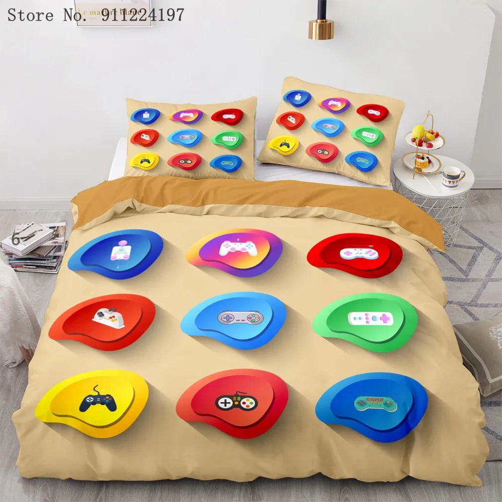

3D Game Handle Print Duvet Cover Set Kids Gamer Bedding Set Boys Girls Bedspreads Comforters Cartoon Quilt Covers Bedclothes