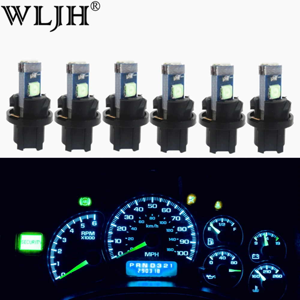 WLJH 6x T5 светодиодный светильник PC74 лампы 12V автомобиля Замена приборной панели