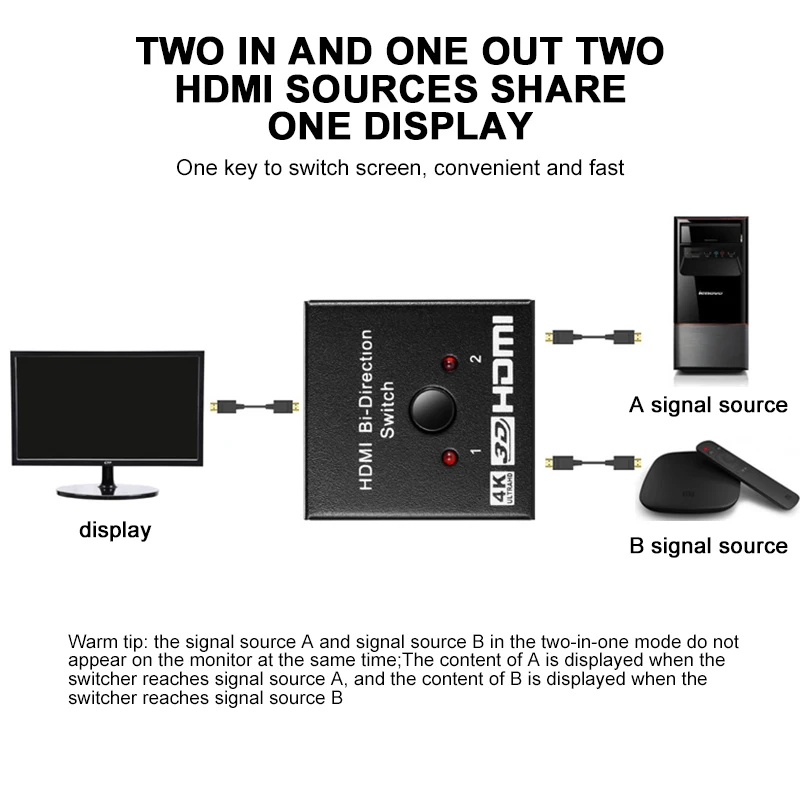 HDMI сплиттер кабель видео кабели 1080P 3D для HD ТВ Коммутатор поддерживает Ultra 4K HDR HDCP