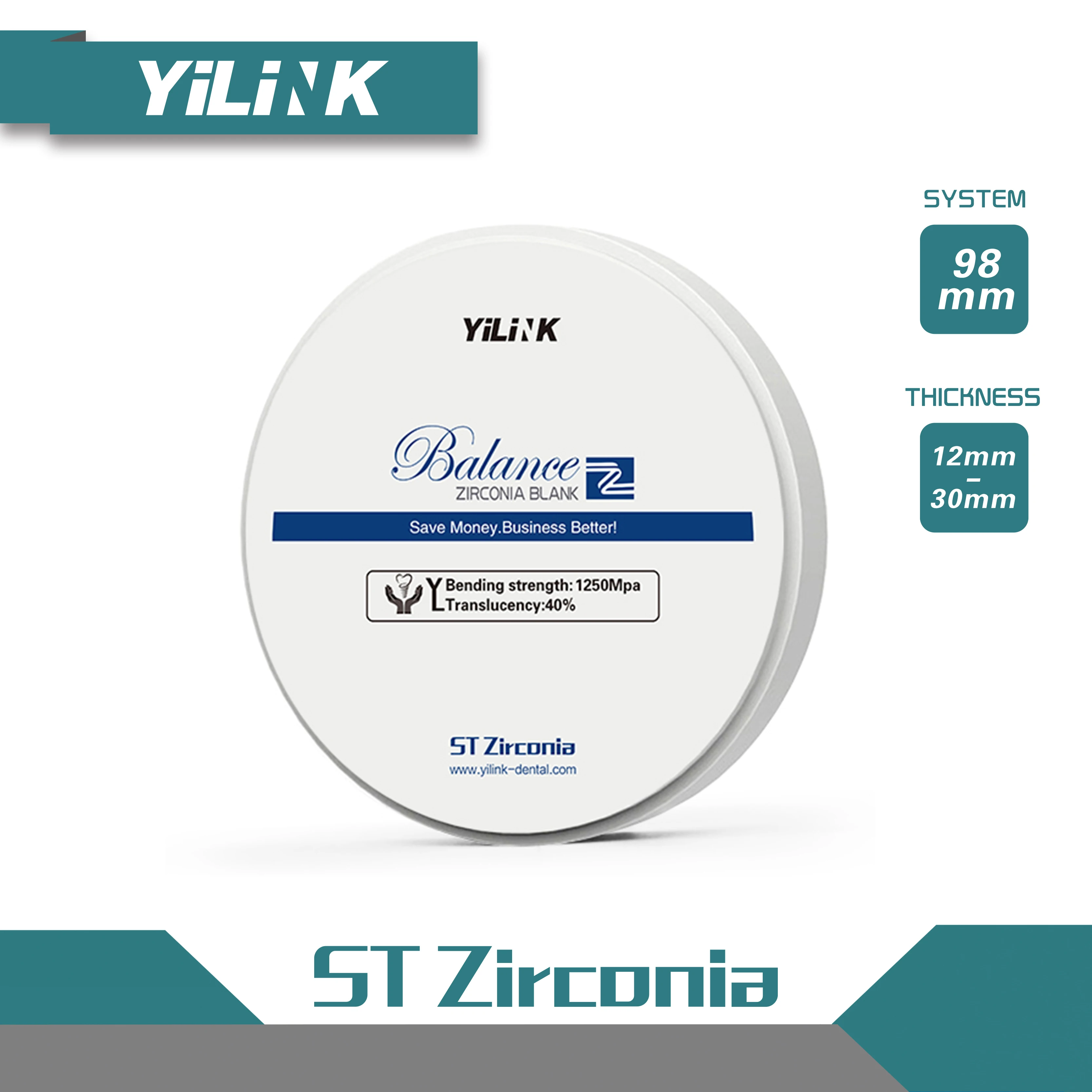 

5 шт., циркониевые блоки ST PLUS, 98 мм