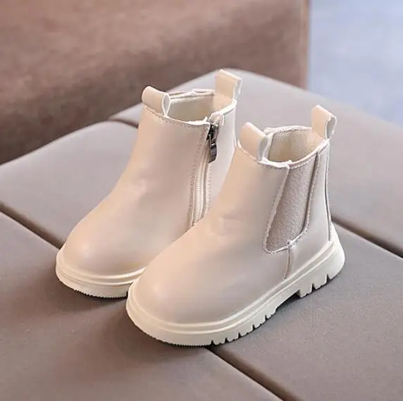 

Fashion Kids Martin Boots PU Leather Boot New Winter Children's Shoes Princess Girls Anti Slip Foot Warmer Snow 1-10 Years Old