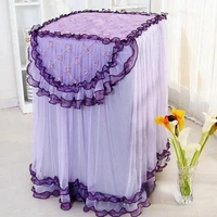 purple washing machine protective cover lace front opening dust covers thick waterproof sunproof sheather home decor