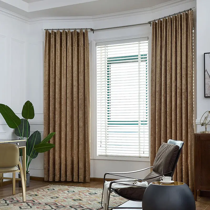 

High Quality Luxury Curtains for Living Room Chenille Jacquard Nordic Style Modern and Simple Bedroom Window Blackout Curtain
