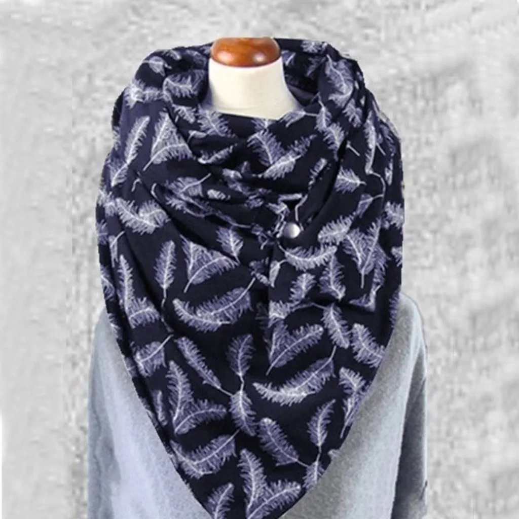 

Fashion Women Scarves Shawls Soild Dot Printing Button Soft Wrap Casual Winter Keep warm Scarves Shawls Elegant Woman 2020