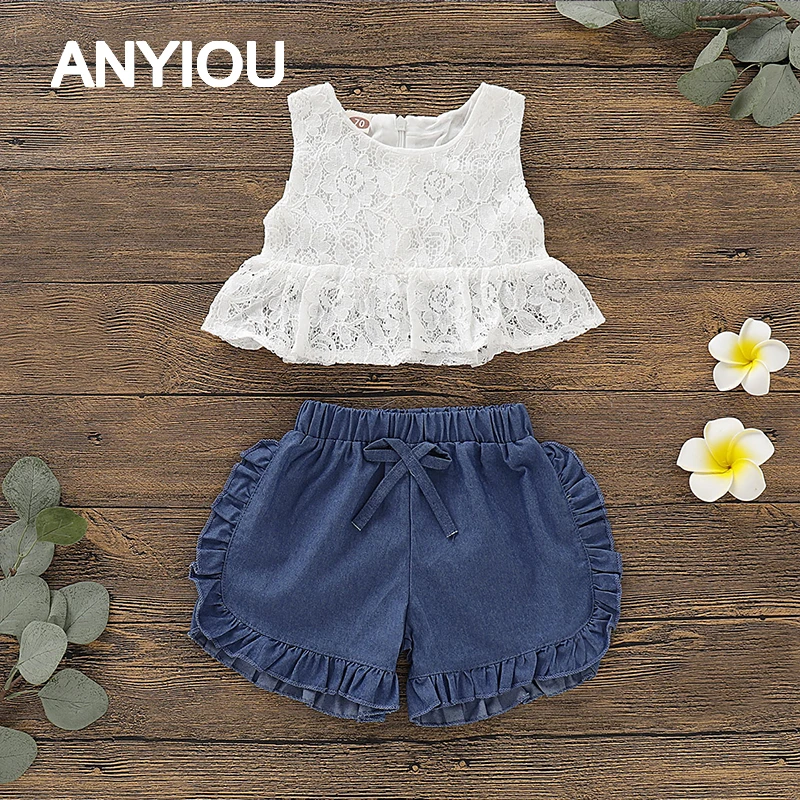 Детские комплекты одежды для девочек Новая летняя стильная брендовая одежда