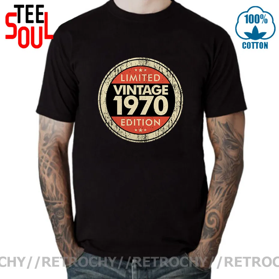 

Retrochy Limited Edition Vintage 1970 T shirt Rerto 50 years of being Awesome T-shirt Born in 1970 50th Birthday gifts Tee shirt