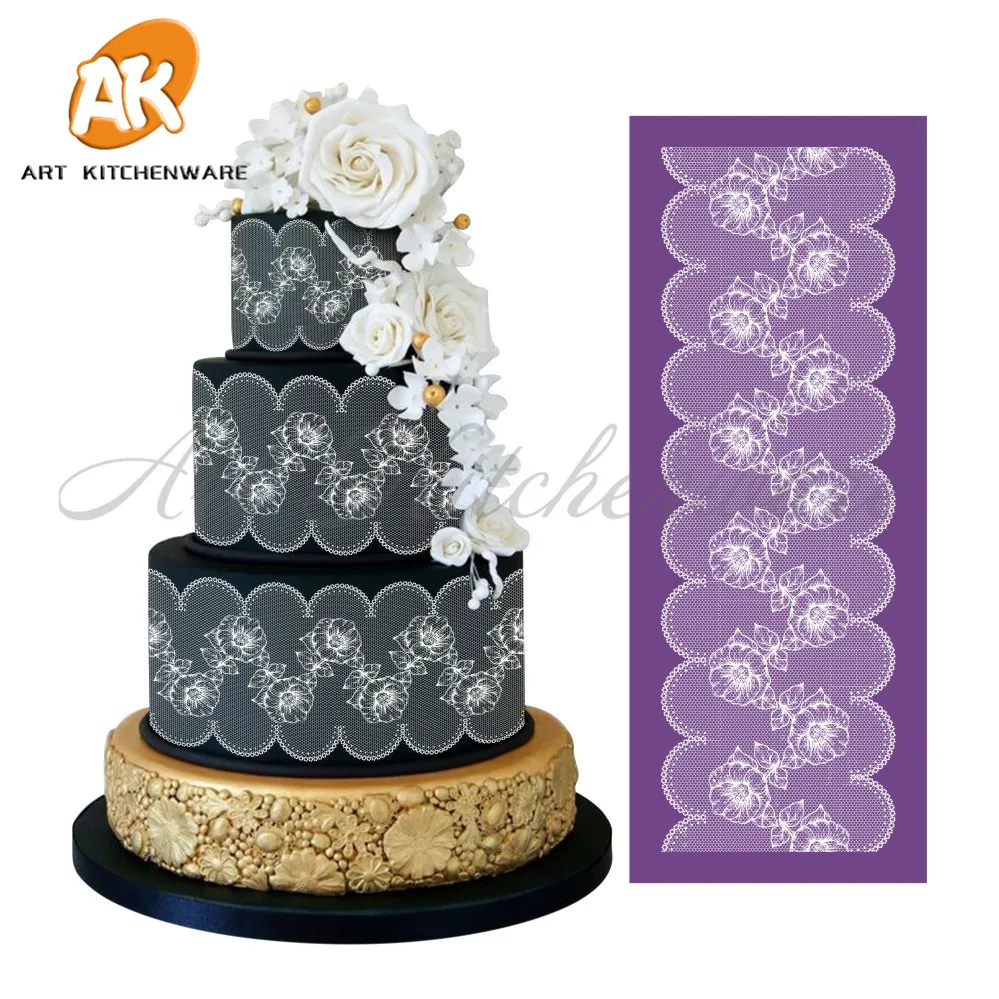 

Cake Fondant Blumen Mesh Stencil Cake Stencil Template Lace Mat Wedding Cake Decorating Suppliers Damask Cake Stencil Set MST-01