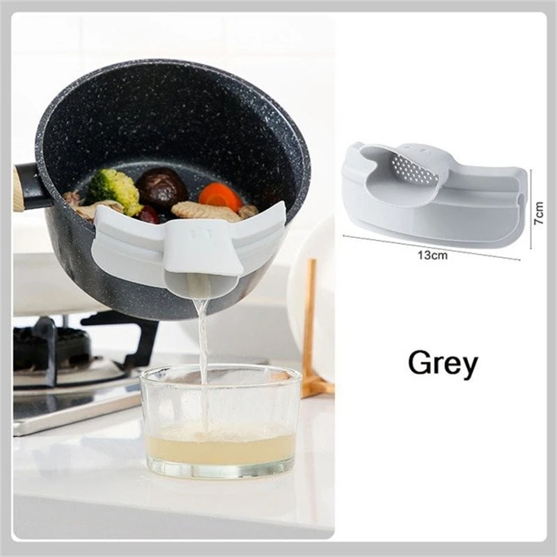 

Silicone Anti-spill Duckbill Drain Pans Leak-proof Pot with Round Mouth Edge Liquid Deflector Funnel Soup Diversion Kitchen Tool