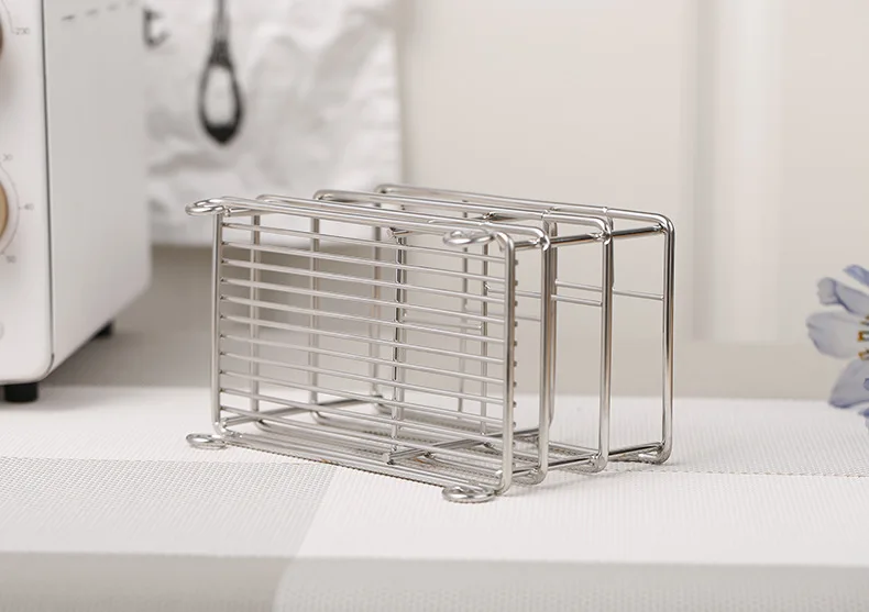 

Stainless steel square six-compartment toothpaste toothbrush holder creative bathroom table top toiletries holder