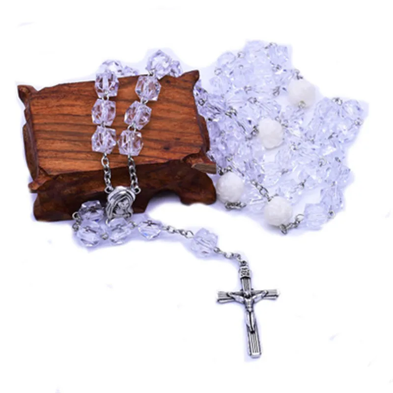 Белые бусины ручной работы подарок для женщин вечевечерние религиозная