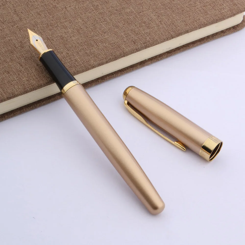 Ручка перьевая Baoer 388 металлическая матовая черная серебристая|fountain pen|pen fountain penpen