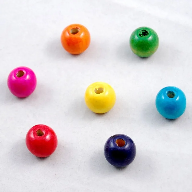 100 шт. разноцветные Круглые деревянные бусины-распорки 18 мм | Дом и сад