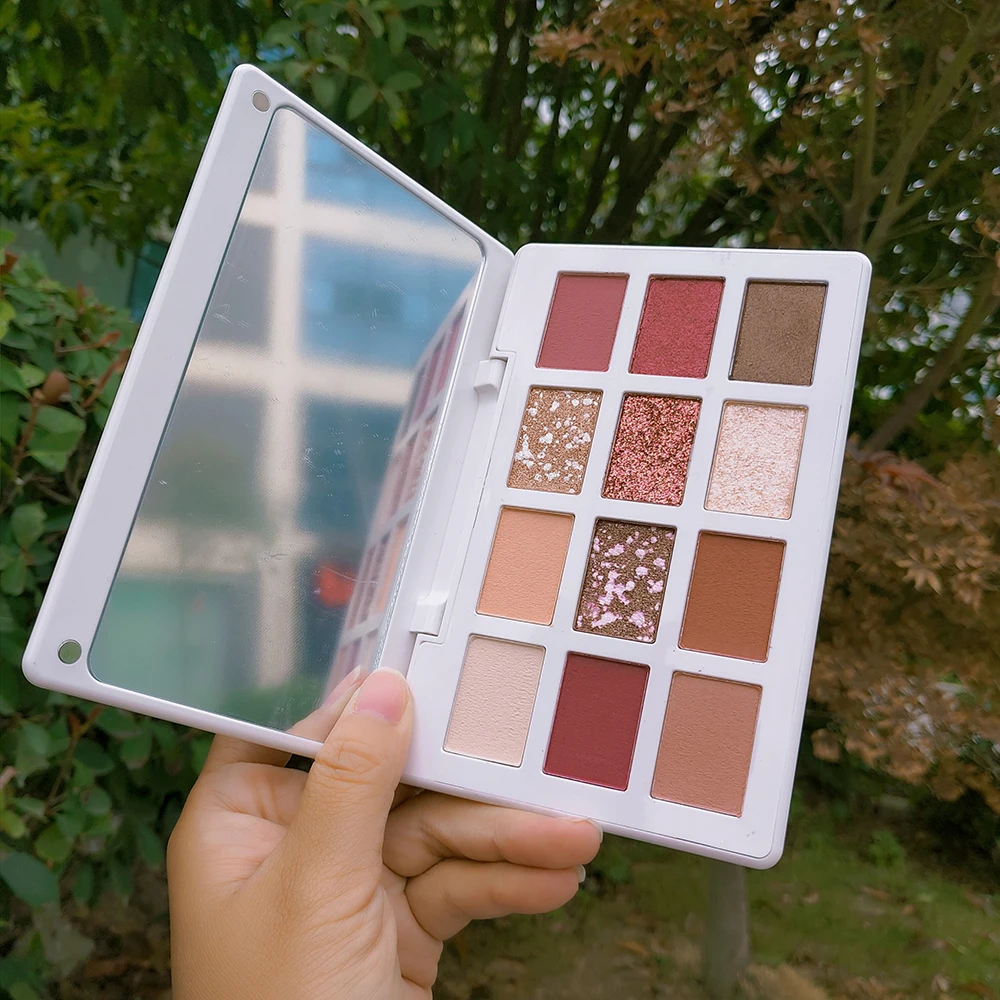 Палетка теней для век HOJO 12 цветов блестящие тени макияж глаз матовые матовых