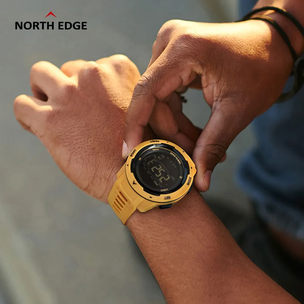 Подарок оригинал Мужские Цифровые Смарт часы NORTH EDGE мужские спортивные двойной