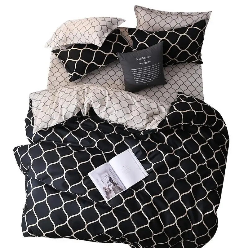 Juego de ropa de cama de lujo, edred&oacute;n superking de algod&oacute;n, 200x200, 3 unidades-5