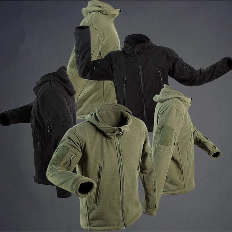 

Men US Military Winter Thermal Fleece Tactical Jacket Outdoors Sports Hooded Coat Militar Softshell Hiking Outdoor Army Jackets