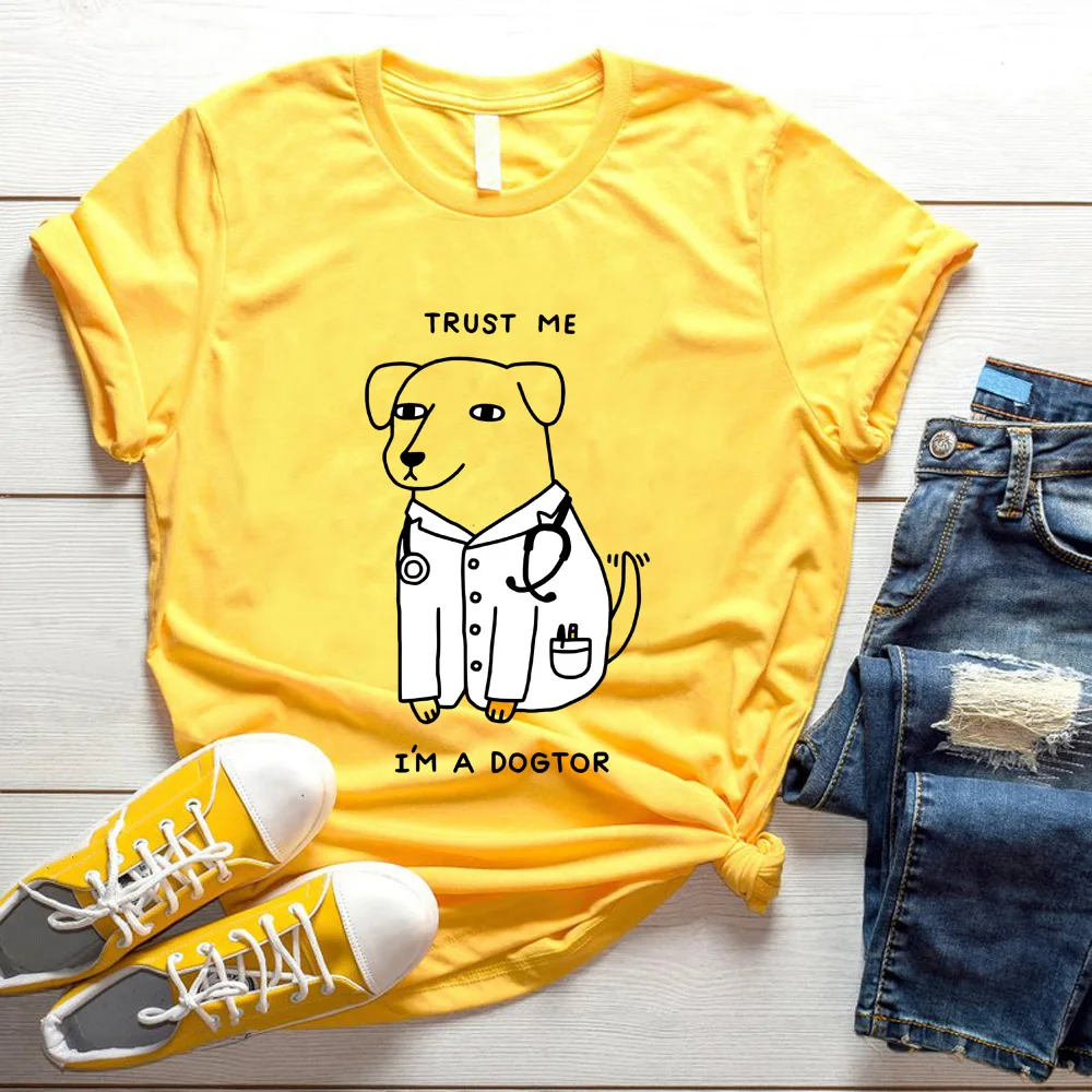 

Funny Design Shirt Trust Me I'm A Dogtor Humor Tshirt for Dog Lovers Gift T-shirt Top Tees Oversize Available