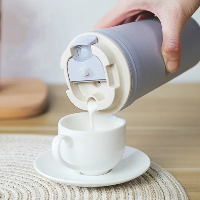 420 мл Высококачественная модная кофейная чашка из бамбукового волокна с крышкой