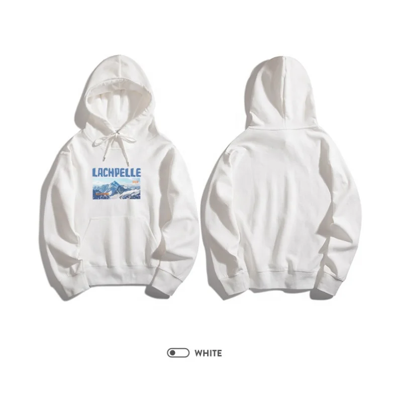 

Oversize Long Sleeve Warm Fleece Soft Cotton Landscape Graphic Print Pullover Hoodies Men