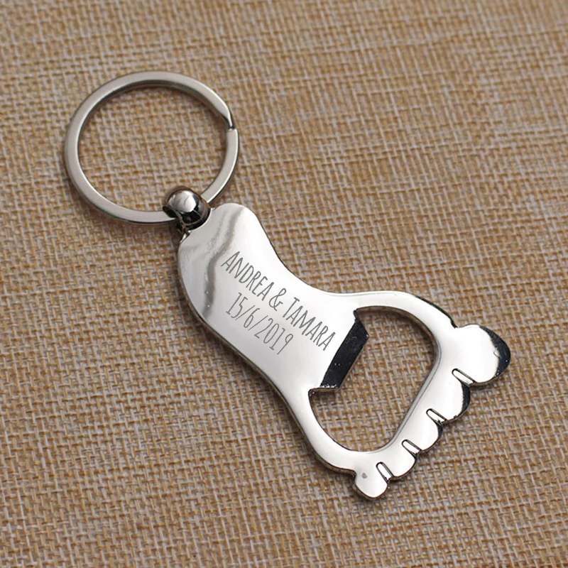 50 шт. персонализированные свадебные сувениры Мини открывалка для бутылок в форме