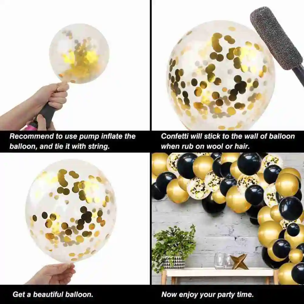 

Black Balloon Chain Set Confetti Ballon Diy Graduation Season Decoration Birthday Party Atmosphere Decoration Supplies