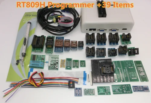 RT809H emmc-nand вспышка чрезвычайно быстрый Универсальный программатор+ 39 деталей+ кабель EDID с кабелями EMMC-N - Цвет: RT809H 39 ITEMS