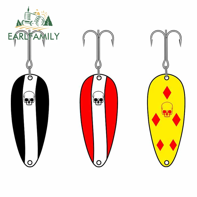 

EARLFAMILY 13 см x 10,4 см для трех ложек, рыболовные приманки, автомобильная наклейка, виниловая окклюзия, царапина, мотоциклетный шлем, наклейка для фургона