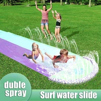inflatable surf double water slide fun lawn water slides pools outdoor garden racing pool kids games summer water games toy