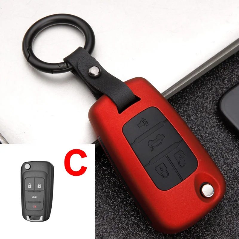 C Red Чехол для ключа автомобиля для Chevrolet Cruze Aveo Lova Epica Opel VAUXHALL Astra Corsa Antara Meriva Insignia Zafira C Mokka Karl - Название цвета: C Red