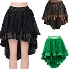 Женский Готический корсет в стиле стимпанк, юбка-корсет в викторианском стиле, ассиметричный атласный винтажный костюм из тюля и фатина в стиле рок