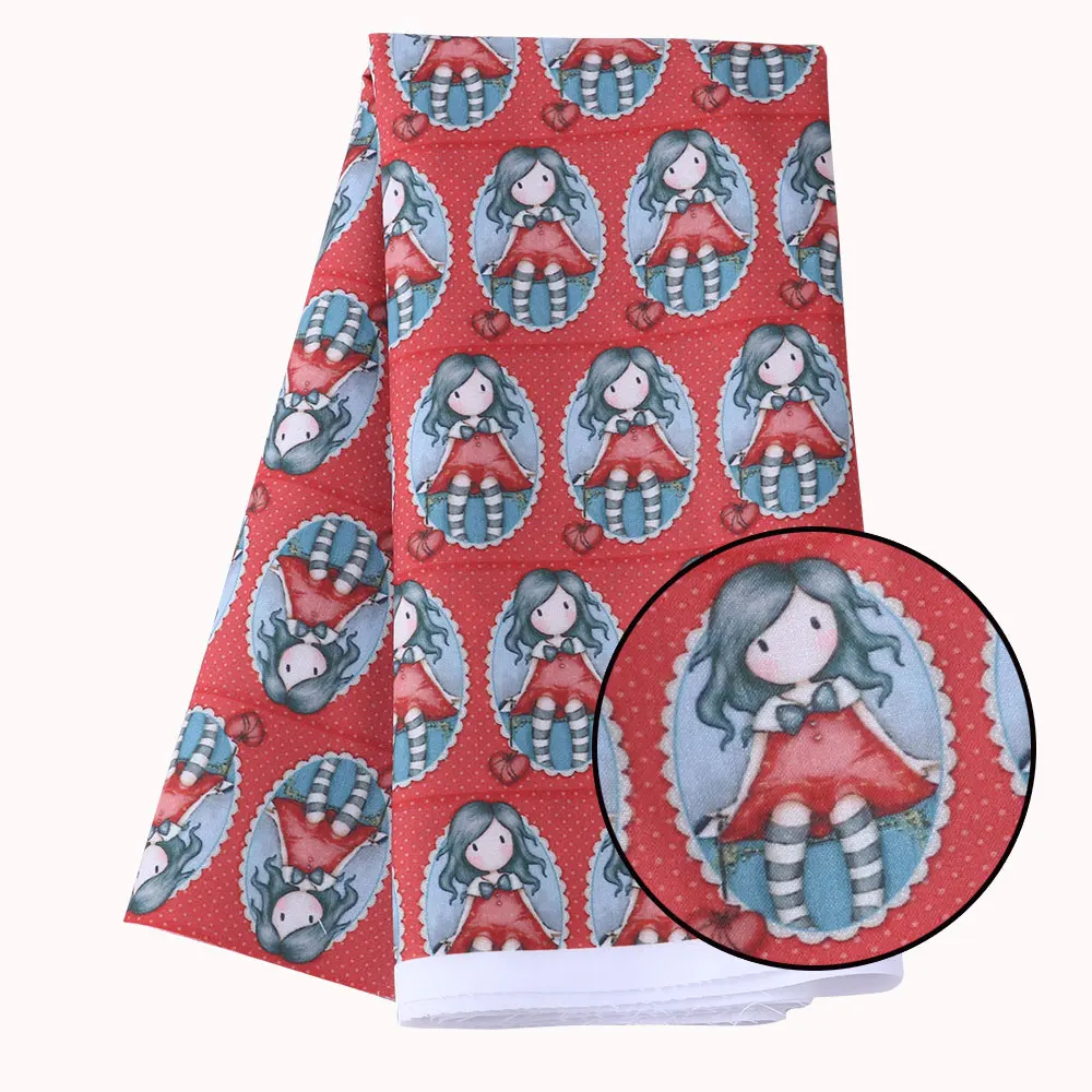

140X50Cm Cartoon county meisje polyester katoen patchwork organisatie kinderen thuis textiel naaien poppenkleertjes gordijnen