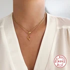 AIDE модные змеяслон кулон ожерелье для женщин в стиле панк Глянцевая животных многослойное украшение на шею в 925 стерлингового серебра ожерелье ювелирные изделия