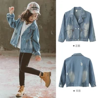 zipper jean jacket spring autumn coat girls kids outerwear teenage top children clothes school long sleeve high quality