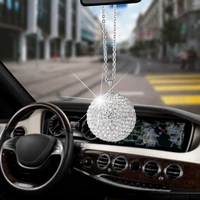 large size bling bling diamond crystal ball car pendant creative auto decoration car rear view mirror ornament hanging ornaments