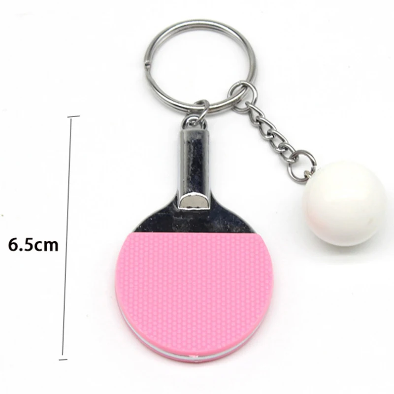 

7 Colors Table Tennis Keychains Handmade Creative Simple Candy Cute Metal Sports Ball Key Ring Universal Gift