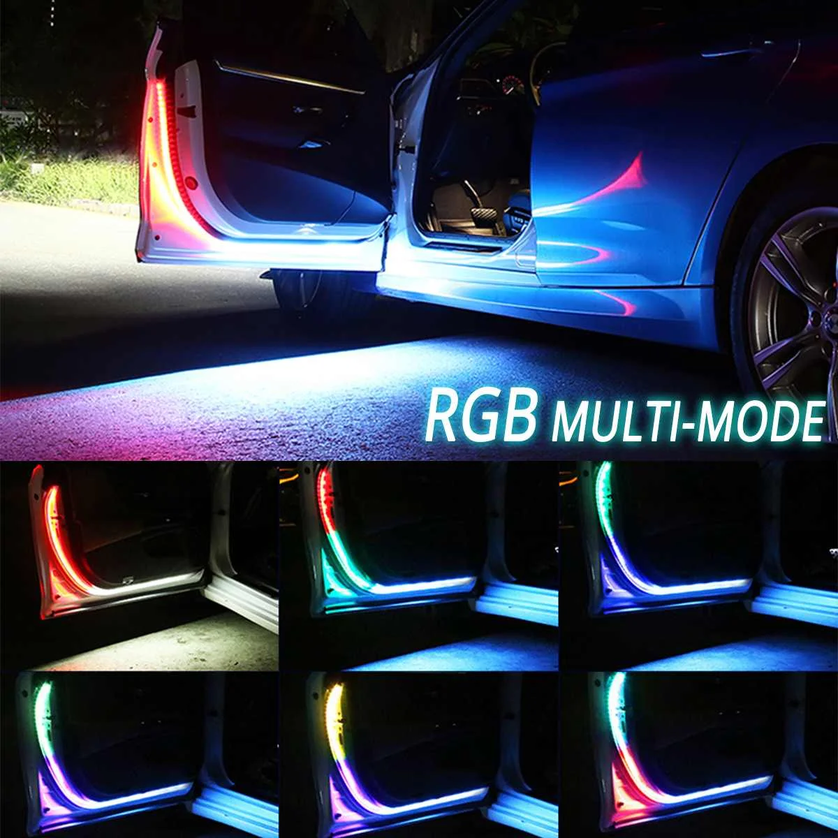 

4 шт Разноцветные RGB светодиодный двери автомобиля Предупреждение светильник вспышка анти-столкновения мигающий Безопасность Предупрежде...