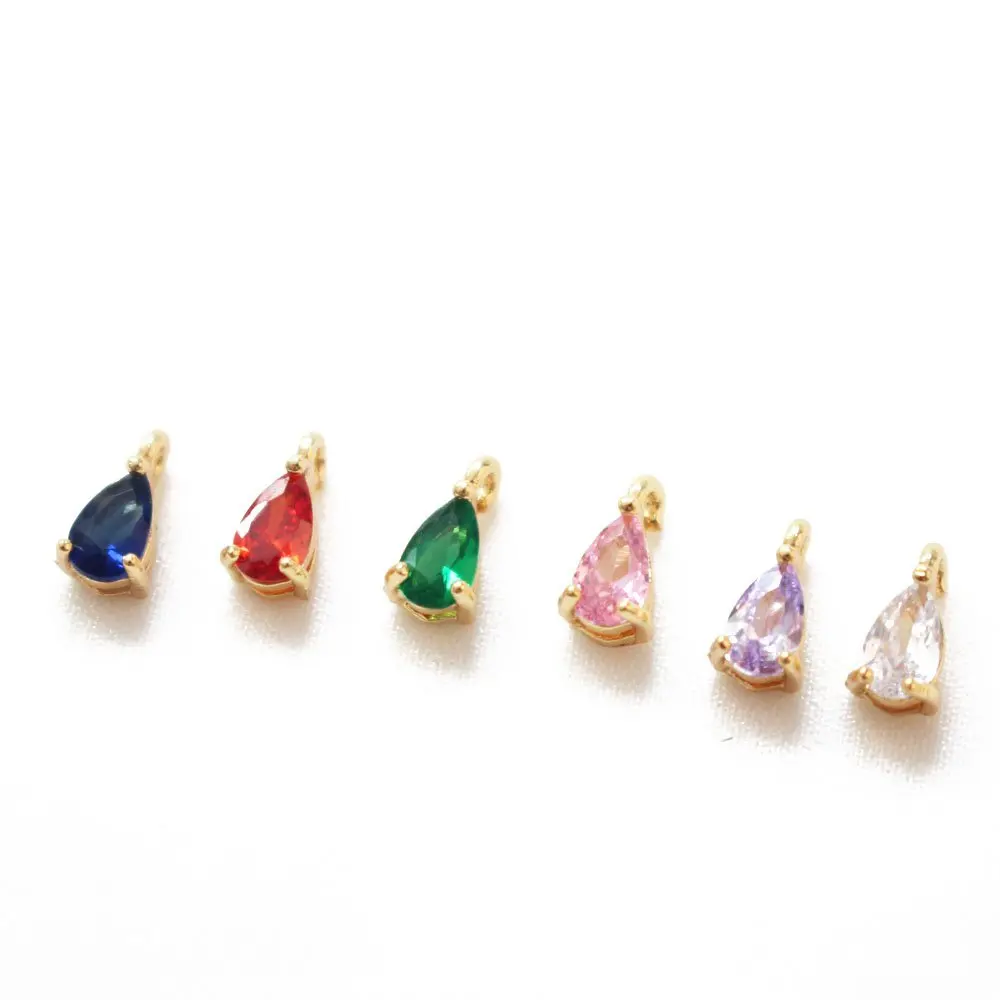 

6pcs DIY Zircon Pendant Water Drop Shape Bracelet Earrings Earrings Handmade Materials Jewelry Accessories