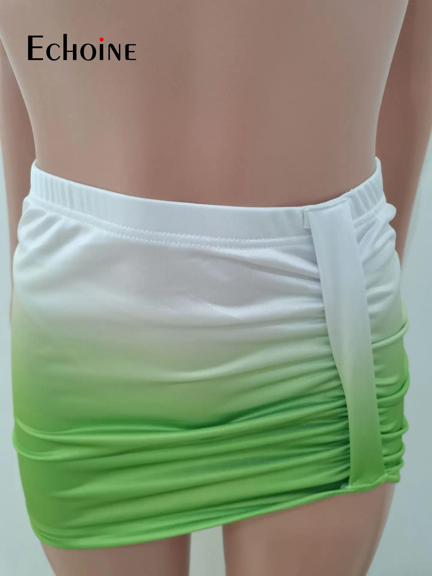 Купальник бикини женский градиентный с коротким топом и мини юбкой|Купальники| |