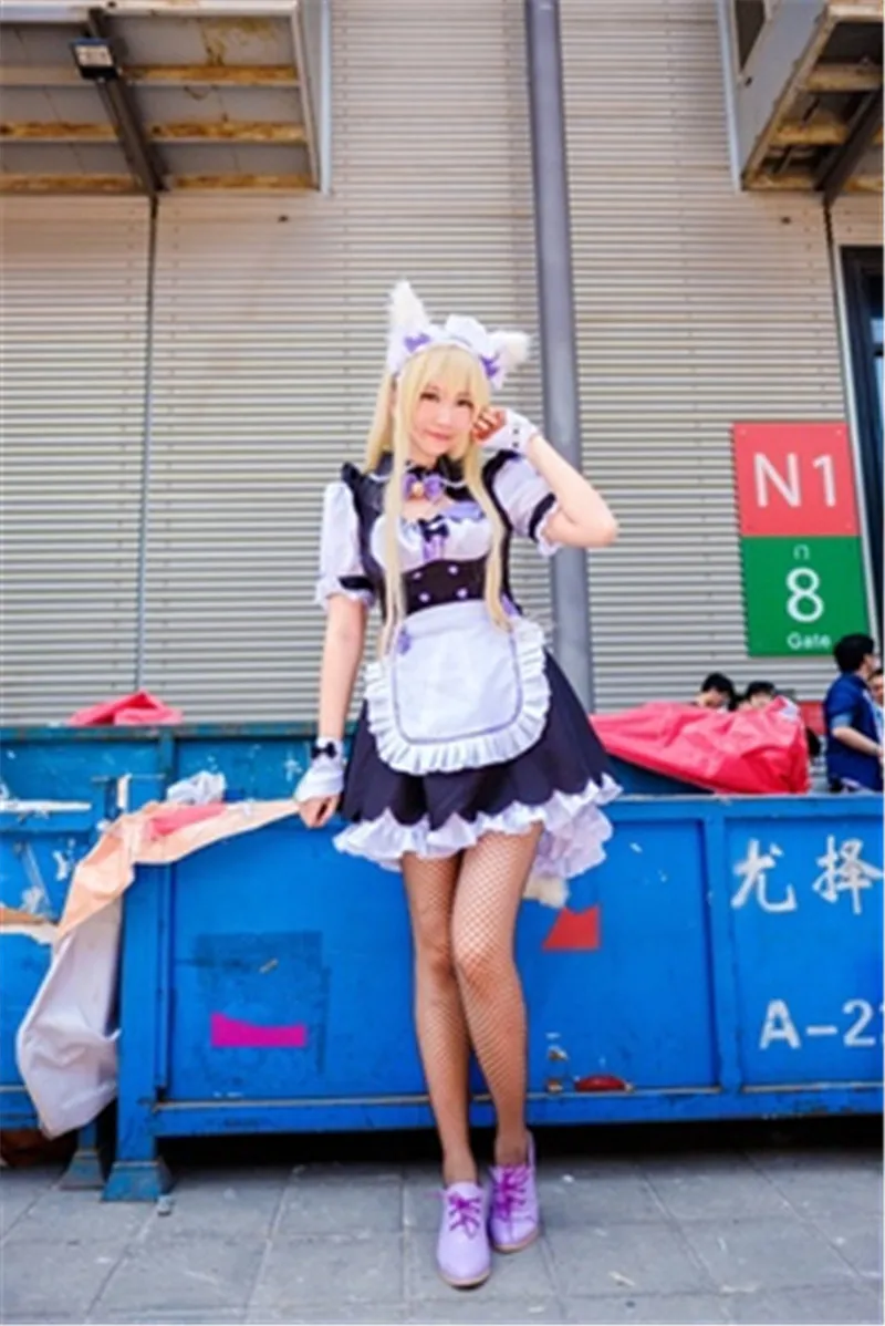 Аниме NEKOPARA Chocola ваниль горничной Косплэй сексуальный костюм милое платье в стиле