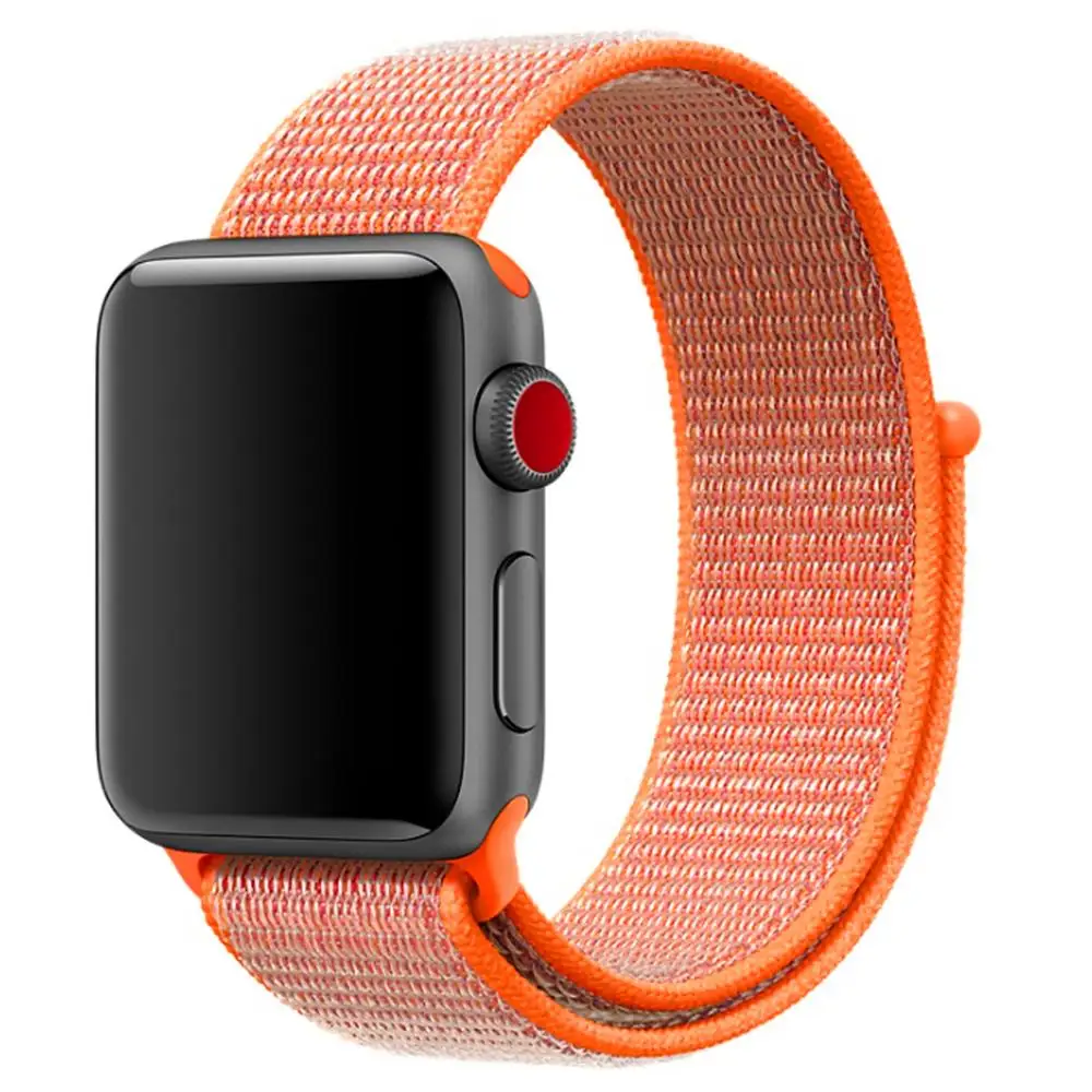 Ремешок для наручных часов Apple Watch 4 5/3/2/1 38 мм 42 мм 62 NewColors нейлон мягкий дышащий сменный ремешок петли для наручных часов iwatch серии 4 40 мм 44 мм - Цвет ремешка: 6CHS