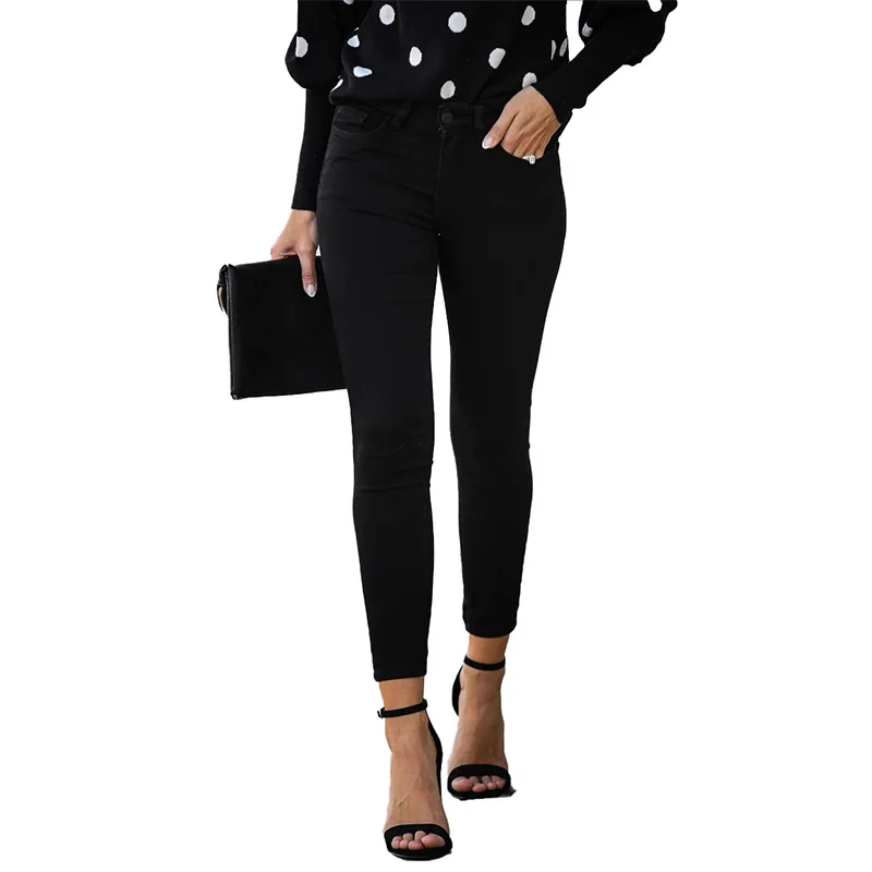 

Hot Sale Women's Skinny Jeans Fashion Casual Elastic Slim Denim Jeans Ankle-Length Pencil Pants S-2XL Drop Shipping