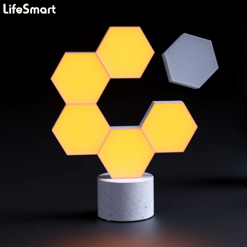 LifeSmart WiFi умный светодиодный квантовый светильник, комплект с 6 блоками и каменной основой, 16 миллионов цветов, Коло-светильник с Alexa Google Home